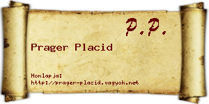 Prager Placid névjegykártya